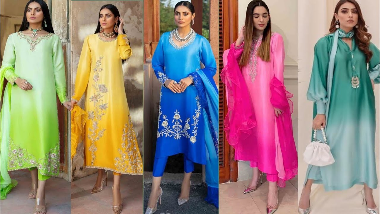 Latest Raw Silk Suit ke Design || Tie and Dye Dress Ideas 