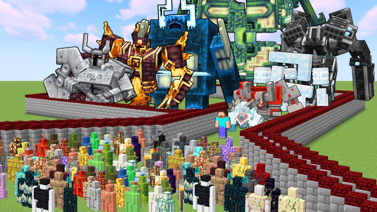 What Minecraft Golem Army can Defeat the Most Bosses in a Row?