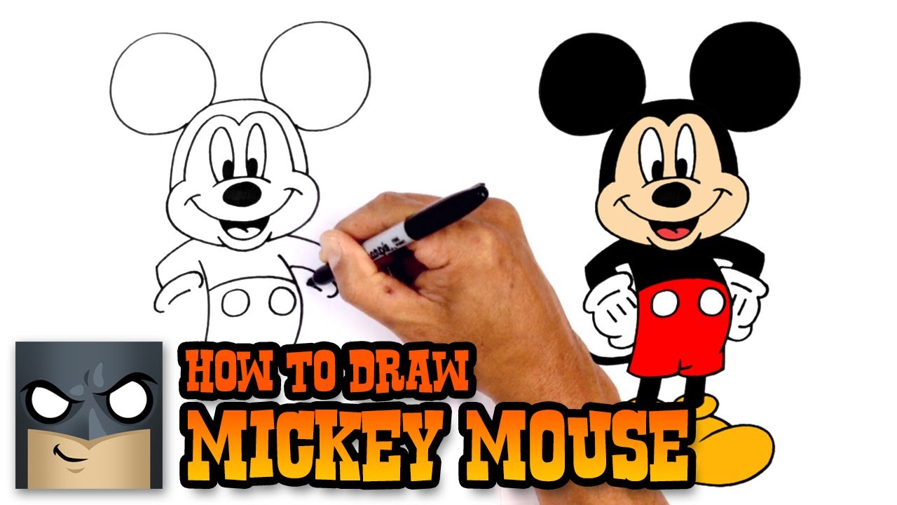 How To Draw Mickey Mouse | Tutorial Easy - YouTube