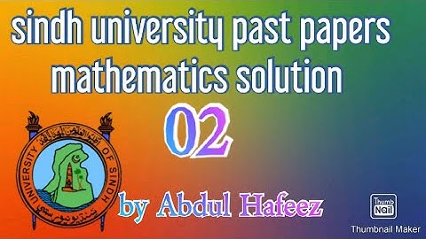 Sindh University 2018 paper mathematics by Abdul hafeez  02