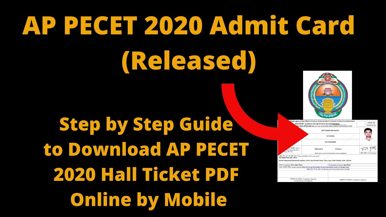 AP PECET 2020 Admit Card (Released) - How to Download AP PECET 2020 Hall Ticket PDF Online by Mobile