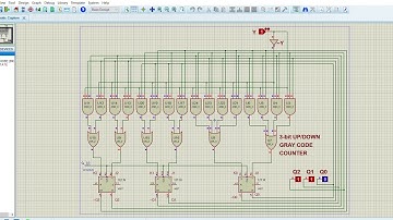 3 bit Up down Gray Code Counter Proteus Simulation