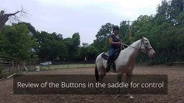 Review of Leg cue buttons in the saddle and how this works to move the horse