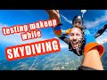 HOW AM I ALIVE?!? ✈️ SKYDIVING with my makeup! | ULTIMATE TEST!