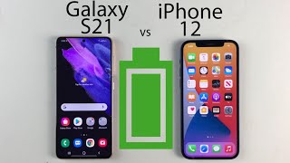Тест на разряд батареи iPhone 12 и Galaxy S21