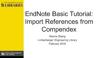 Import References from Compendex to EndNote Basic