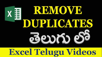 HOW TO REMOVE DUPLICATES IN EXCEL TELUGU