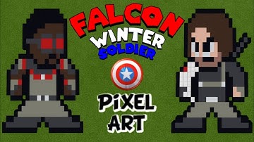 How to Build Falcon and the Winter Soldier Pixel Art In Minecraft