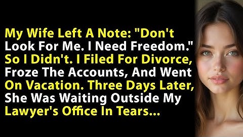 My Wife Left A Note: "Don't Look For Me. I Need Freedom." So I Didn't. I Filed For Divorce, Froze...