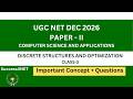 UGC NET DEC 2026 | Computer Science | Unit 1 : Discrete Structures and Optimization-Class 3-Relation