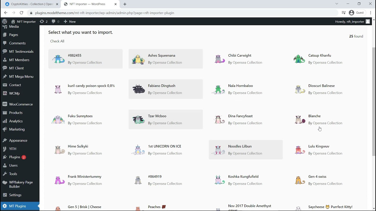 WooCommerce NFT Importer: Import NFTs from OpenSea.io by Collection Slug -  YouTube