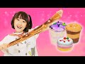 신기한 슬라임  초콜릿 과일 케이크 만들기 DIY Make Slime Chocolate Fruits Cake Decoration  - 슈슈토이 Shushu ToysReview