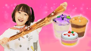 신기한 슬라임  초콜릿 과일 케이크 만들기 DIY Make Slime Chocolate Fruits Cake Decoration  - 슈슈토이 Shushu ToysReview
