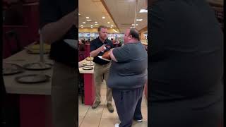 Man Takes The Whole Ham Off The Buffet At Den Corral