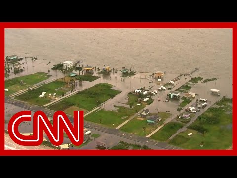 Aerial footage shows massive flooding in Hurricane Laura aftermath