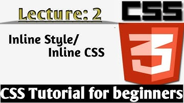 Inline style / Inline Css| Lecture: 2 | Css tutorial tutorial for beginners in Urdu/Hindi