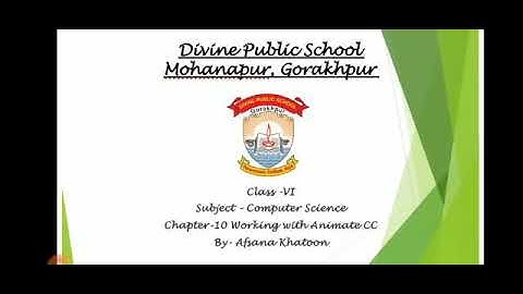 CLASS VI Computer Science Chapter- 10 Working with Animate CC.