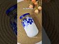 “Blue Blossom Jar 💙”! Easy Bottle Art✨️💡#art #craft #aestheticart #diy #bottleart #trendingshorts