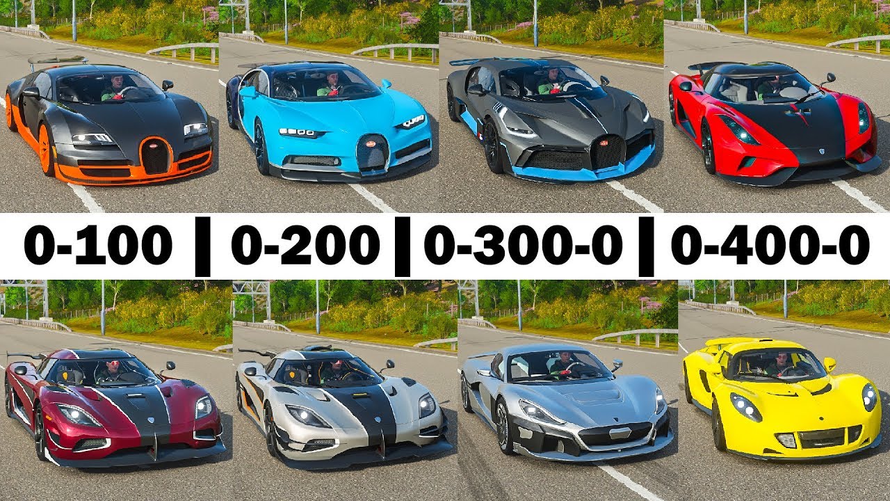 FH4 Acceleration Battle | Divo, Chiron, Veyron, One:1, Agera RS, Regera, Rimac C2 & Venom GT!