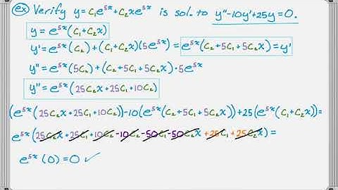 Solving 2nd Order Homogeneous Linear Differential Equations (Part 2)