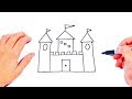How to draw a casttle step by step  easy drawings for kids