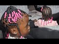 HALF UP HALF DOWN BRAIDS WITH BEADS | SOFT NATURAL HAIR