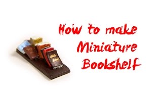 How to Make Miniature Polymer Clay Books and Bookshelf - Miniature Tutorials