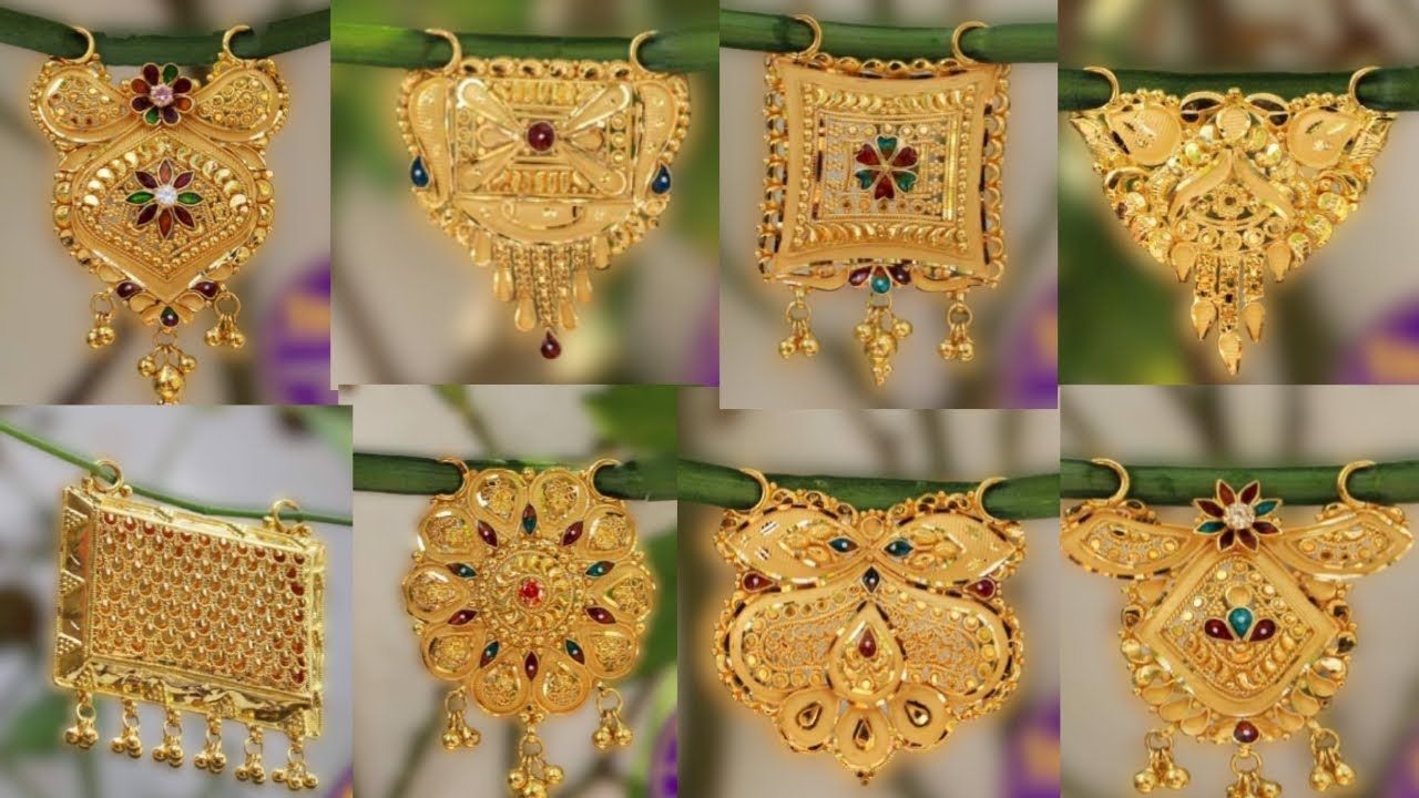 GOLD MANGALSUTRA PENDANT DESIGNS WITH WEIGHT AND PRICE - YouTube