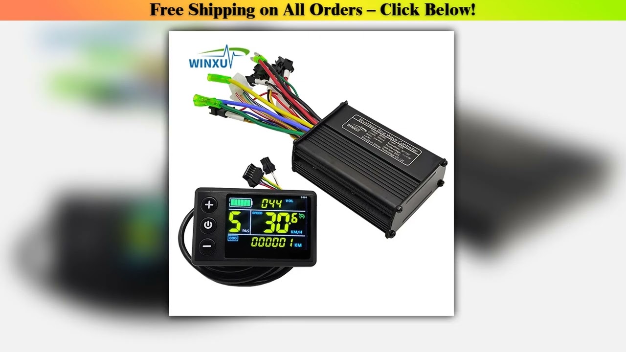 36V 48V 500W 25A E-Bike FOC Sine Wave Brushless Motor Controller S866 Colour LCD Display Set for