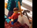 Lego man goes to the nether in minecraft