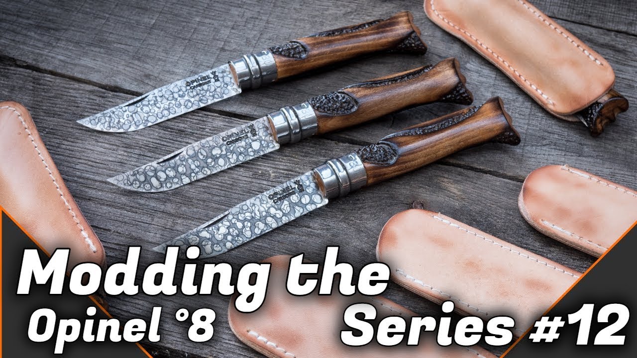 Wood Carved Custom Opinel °8 Mod Series 12 YouTube