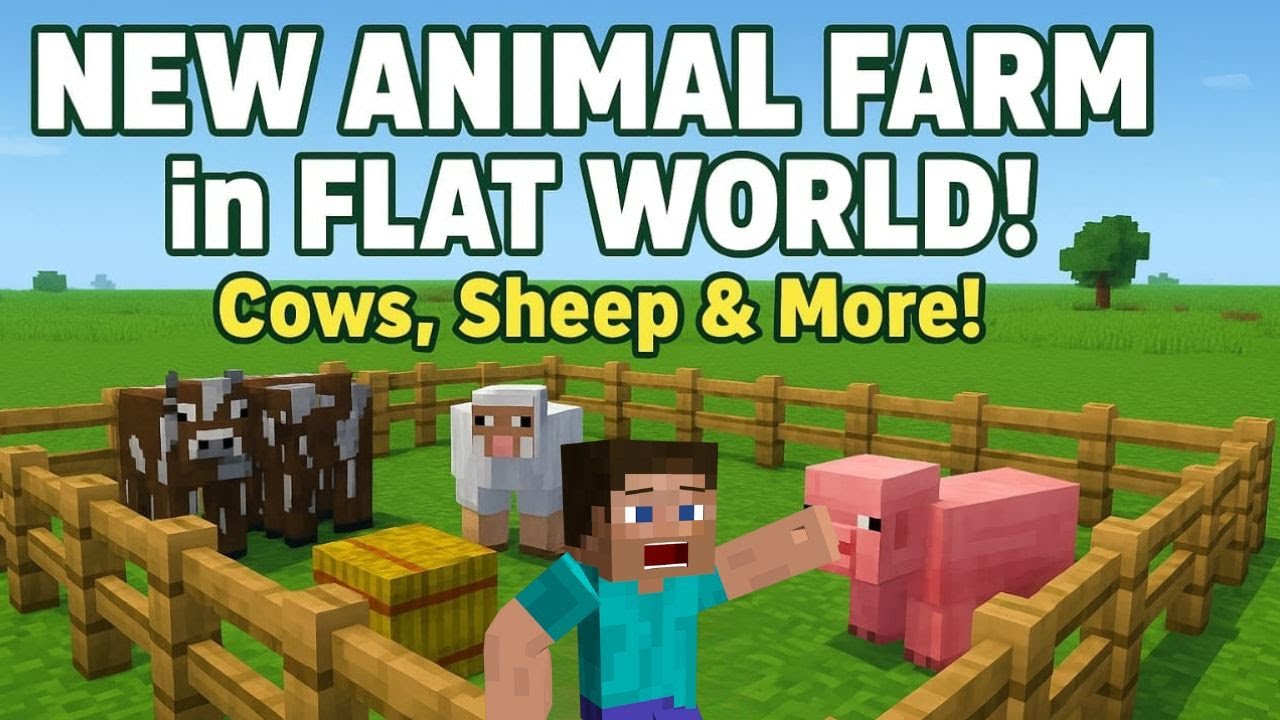 I Built a HUGE Animal Farm in My Flat World Minecraft - YouTube
