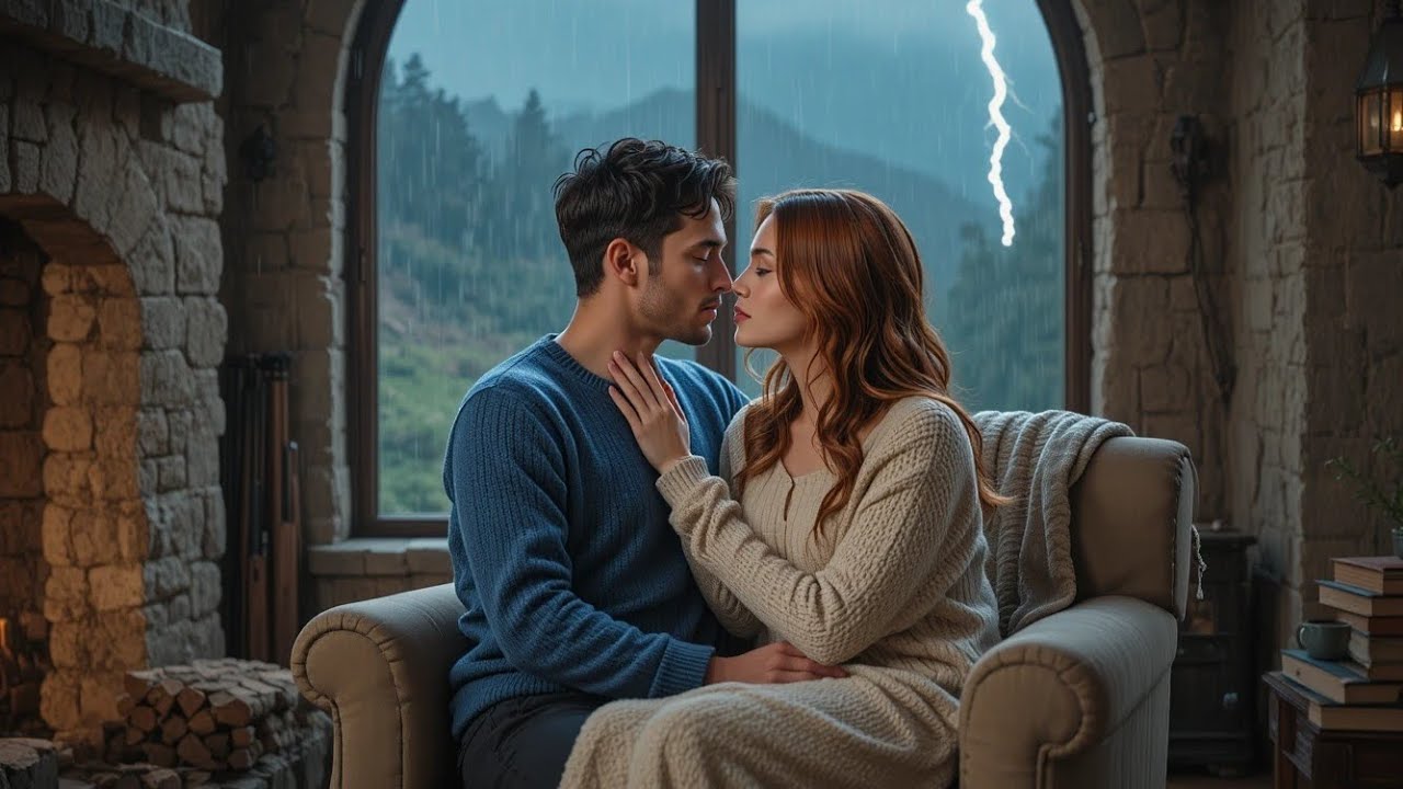 Deep Sleep Story: Cozy Lighthouse Romance 🌧️💙 | Rain & Thunder Bedtime Story