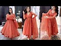 Anarkali frock/orgenza anarkali frock cutting &amp; stiching/Long frock/16 panel anarkali frock sewing
