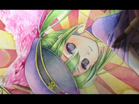 Watercolor Painting Miku Senbonzakura 初音ミク 千本桜 水彩イラストメイキング Youtube