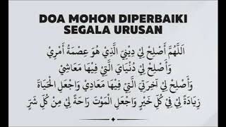 DOA MOHON DIPERBAIKI SEGALA URUSAN (HADIS SAHIH MUSLIM)