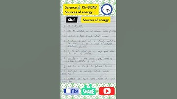 🚀Sources of Energy⚡|| Dav Class 8 Science Chapter 6 Question Answer || #shorts #energy