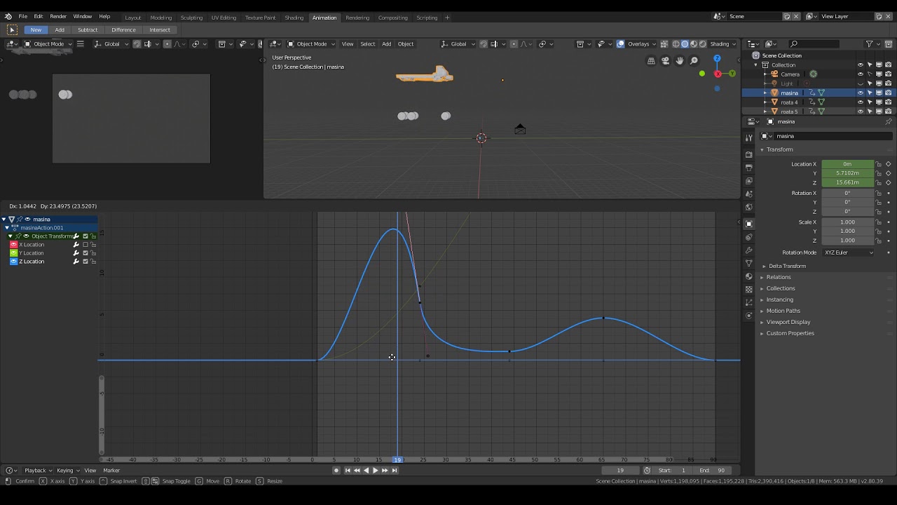 Tutorial Animatie in Blender: #3 Modificare Keyframe in Graph Editor