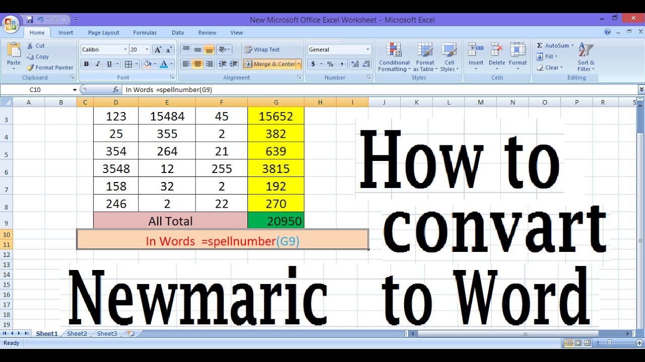 how-to-convert-number-to-word-in-excel-in-indian-rupees-hindi-youtube