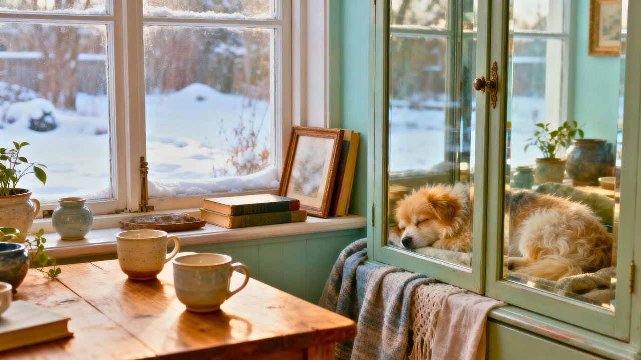 Morning Silence & Soft Jazz | Cozy Vintage Winter Home