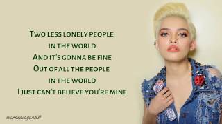 (LYRICS) Two Less Lonely People In The World  KZ Tandingan | Kita Kita OST