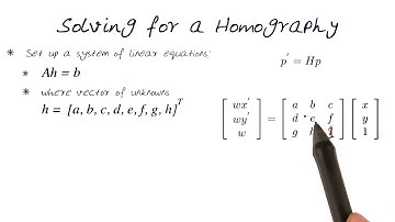 Solving for a Homography
