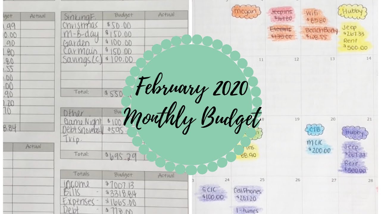 February 2020 Monthly Budget - YouTube