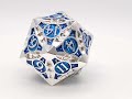 Gnome Forged - Silver w/ Blue - Old School Oversized Large 40mm D20 Metal Die