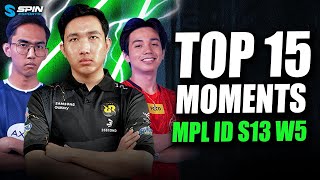 TOP 15 PLAYS MPL ID S13 WEEK 5 - LEMON CARRY RRQ, EVOS COMEBACK, KIBOY MODE SADBOY!