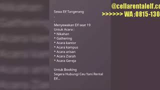 Sewa/Rental ELF Bandara Soekarno Hatta Jakarta Barat Pusat Utara Timur Selatan WA:089630161718