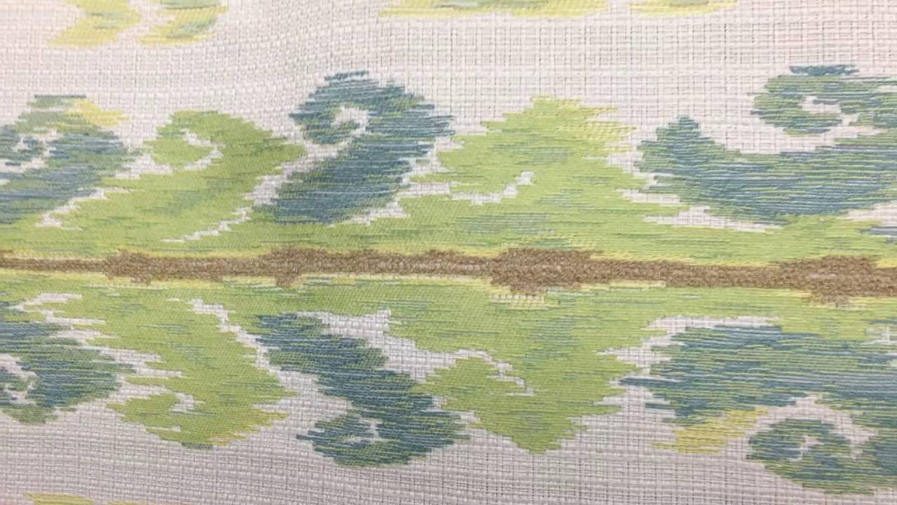 Ikat Blue Yellow Green 54 Inch Upholstery / Drapery Fabric YouTube