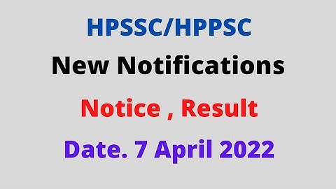 HPSSC Hamirpur New Notifications (7 April 2022) Waiting Panel,Notice etc.