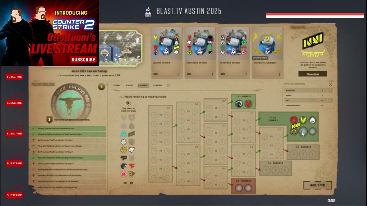 CS2 Major Austin 2025 Pick ems STAGE 3 
