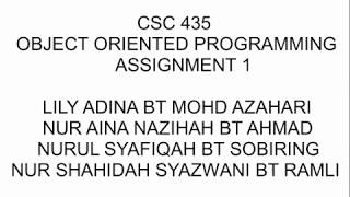 CSC435 Assignment 1